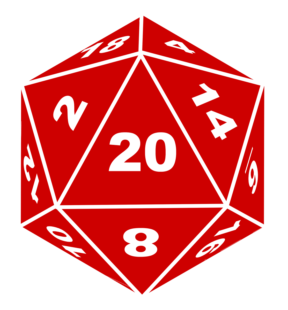 A 20-sided die